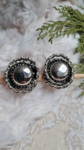 Vintage silver-plated clip earrings