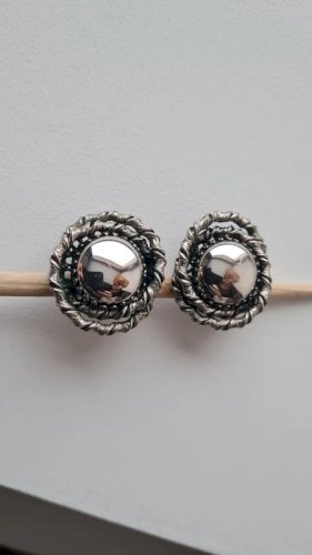 Boucles doreilles - clips vintage en métal argenté