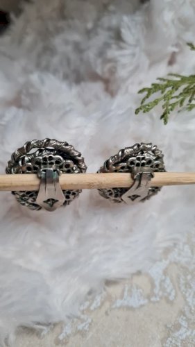 Boucles doreilles - clips vintage en métal argenté