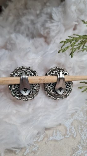 Boucles doreilles - clips vintage en métal argenté