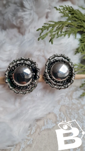 Boucles doreilles - clips vintage en métal argenté