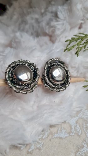 Boucles doreilles - clips vintage en métal argenté