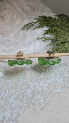 Boucles doreilles - clips vintage en plastique