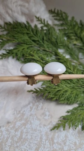 Boucles doreilles - clips vintage en porcelaine