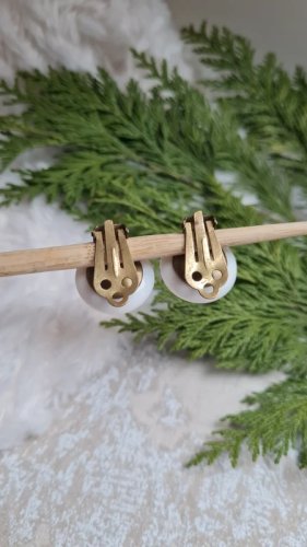Boucles doreilles - clips vintage en porcelaine