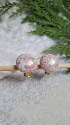 Boucles doreilles - clips vintage en porcelaine