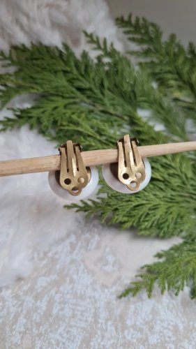 Boucles doreilles - clips vintage en porcelaine