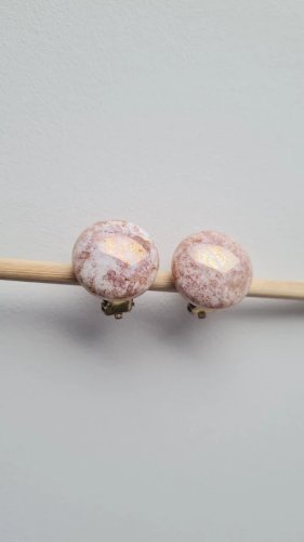 Boucles doreilles - clips vintage en porcelaine