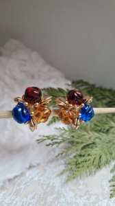 Vintage glass clip earrings
