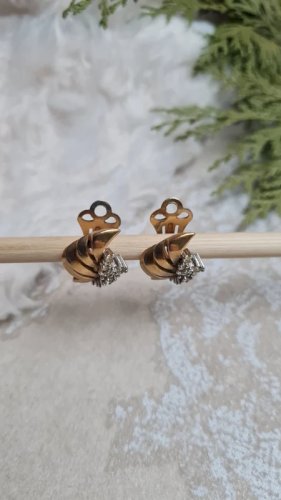Boucles doreilles - clips vintage et strass