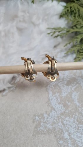 Boucles doreilles - clips vintage et strass