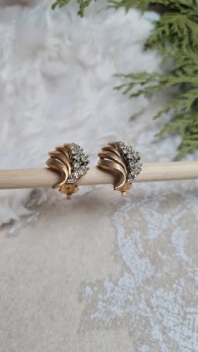 Boucles doreilles - clips vintage et strass