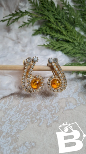 Boucles doreilles - clips vintage mordoré et dorés