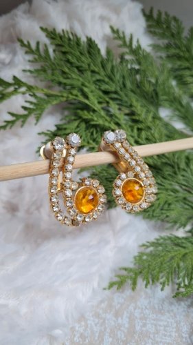 Boucles doreilles - clips vintage mordoré et dorés