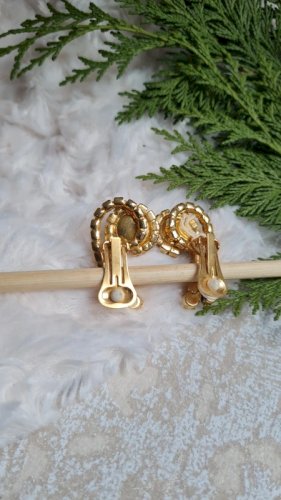 Boucles doreilles - clips vintage mordoré et dorés