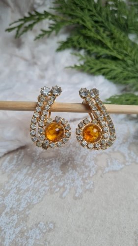 Boucles doreilles - clips vintage mordoré et dorés
