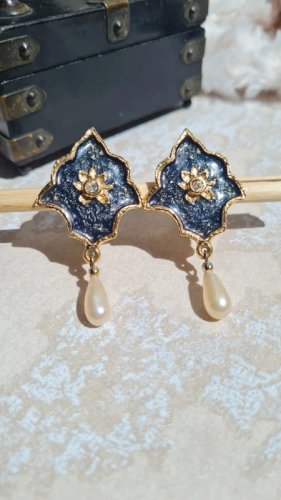 Boucles doreilles- clips - vintage- Scherrer Paris