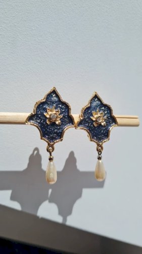 Boucles doreilles- clips - vintage- Scherrer Paris