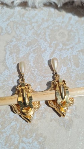 Boucles doreilles- clips - vintage- Scherrer Paris