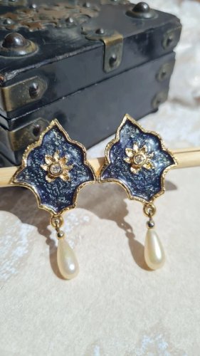 Boucles doreilles- clips - vintage- Scherrer Paris