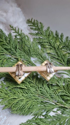 Boucles doreilles - clips vintage -seventies