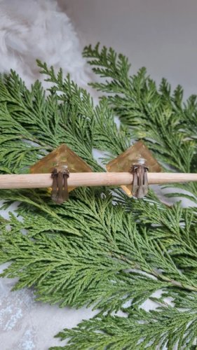 Boucles doreilles - clips vintage -seventies