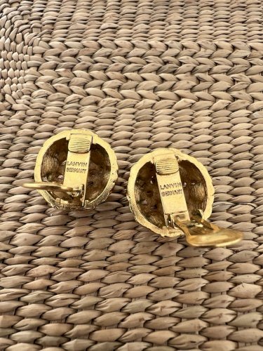 Boucles d’oreilles clips vintage signé Lanvin Germany 1960/1980 Floral Couture