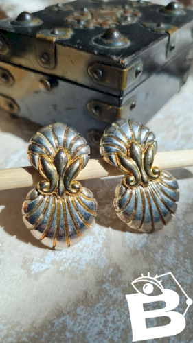 Boucles doreilles coquillages - clips - chic style baroque - bijoux