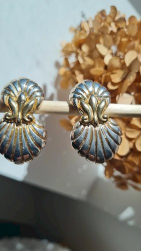 Boucles doreilles coquillages - clips - chic style baroque - bijoux