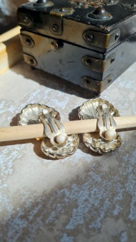 Boucles doreilles coquillages - clips - chic style baroque - bijoux