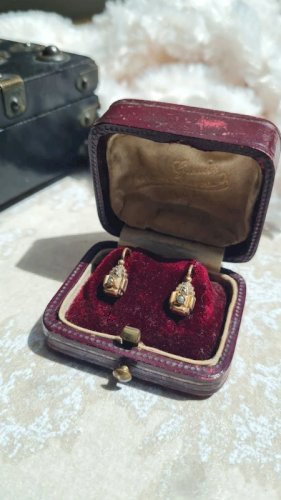 Boucles DOreilles dormeuses anciennes art déco -Oria