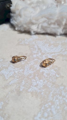 Boucles DOreilles dormeuses anciennes art déco -Oria