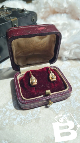 Boucles DOreilles dormeuses anciennes art déco -Oria