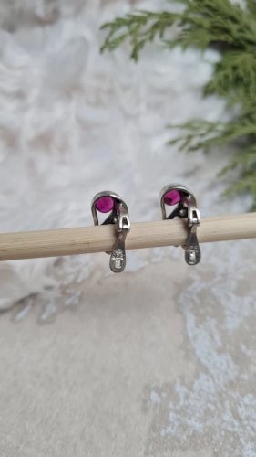 Boucles doreilles en argent et saphir