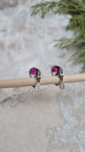 Boucles doreilles en argent et saphir