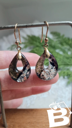 Boucles doreilles - en verre style Murano