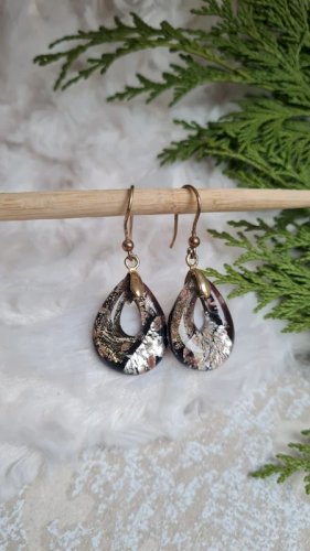Boucles doreilles - en verre style Murano