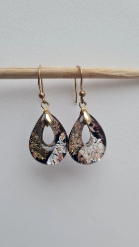 Boucles doreilles - en verre style Murano