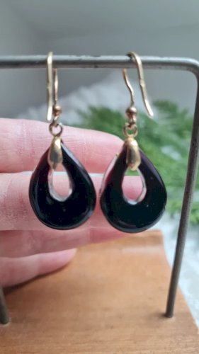 Boucles doreilles - en verre style Murano