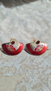 Boucles doreilles Laurel Burch émaillées