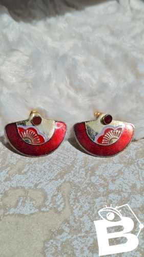 Boucles doreilles Laurel Burch émaillées
