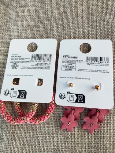 Boucles d'oreilles neuves Promod corail