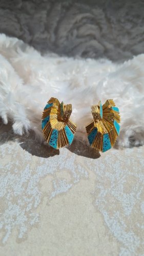 Boucles doreilles Orena - clips vintage