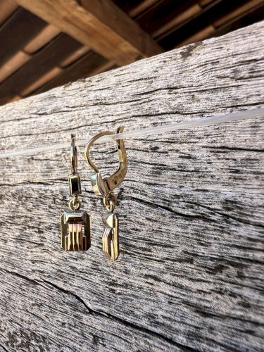 Boucles d’oreilles Pampilles plaqué or Poinconné art Deco 1925  Oria Vintage Anc