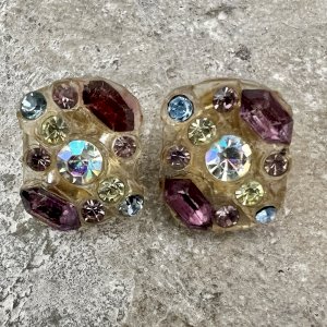 Talosel earrings, registered model in France, circa 1950, H. Perrichon