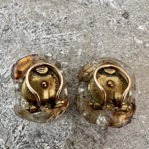 Boucles d’oreilles Talosel modèle déposé France  Vers 1950,  H. Perrichon