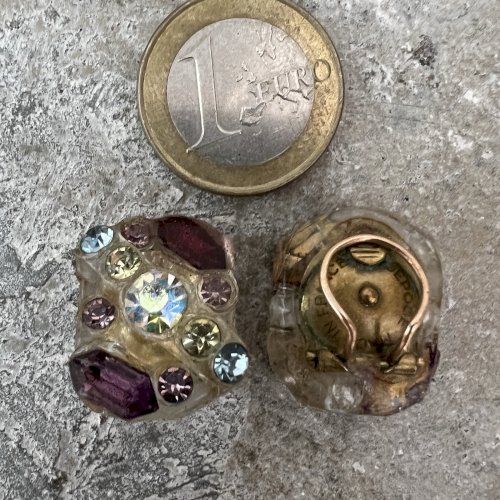 Boucles d’oreilles Talosel modèle déposé France  Vers 1950,  H. Perrichon