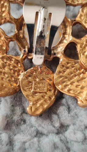 Boucles doreilles - tournesols - clips vintage - Anne Ghez années 80