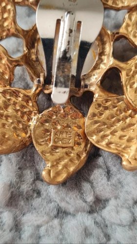 Boucles doreilles - tournesols - clips vintage - Anne Ghez années 80