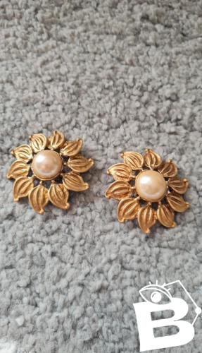 Boucles doreilles - tournesols - clips vintage - Anne Ghez années 80